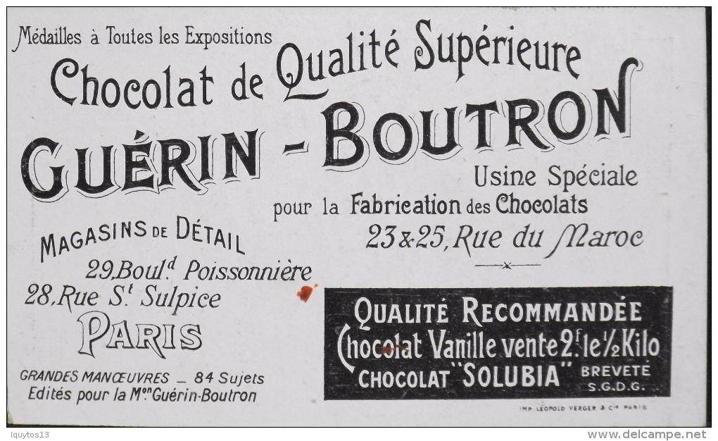 CHOCOLAT GUERIN-BOUTRON - Belle Chromo. - Grandes Manoeuvres - En TBE - Guérin-Boutron