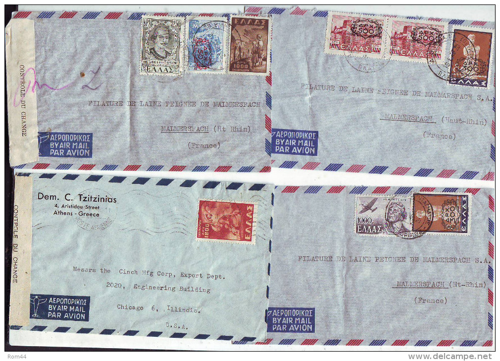 OB11 °°°   GRECE  Superbe  Lot De  17  Lettres Pour La France Entre  1946 Et 1948 - Cartas & Documentos