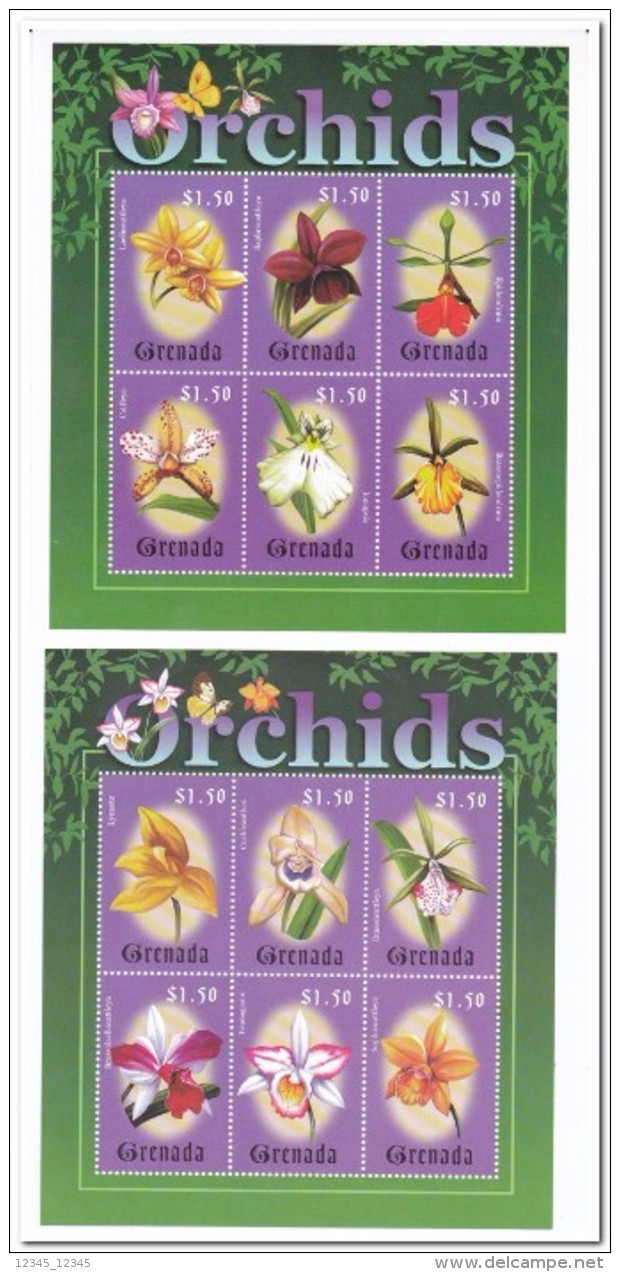Grenada 2000, Postfris MNH, Flowers, Birds - Grenade (1974-...)