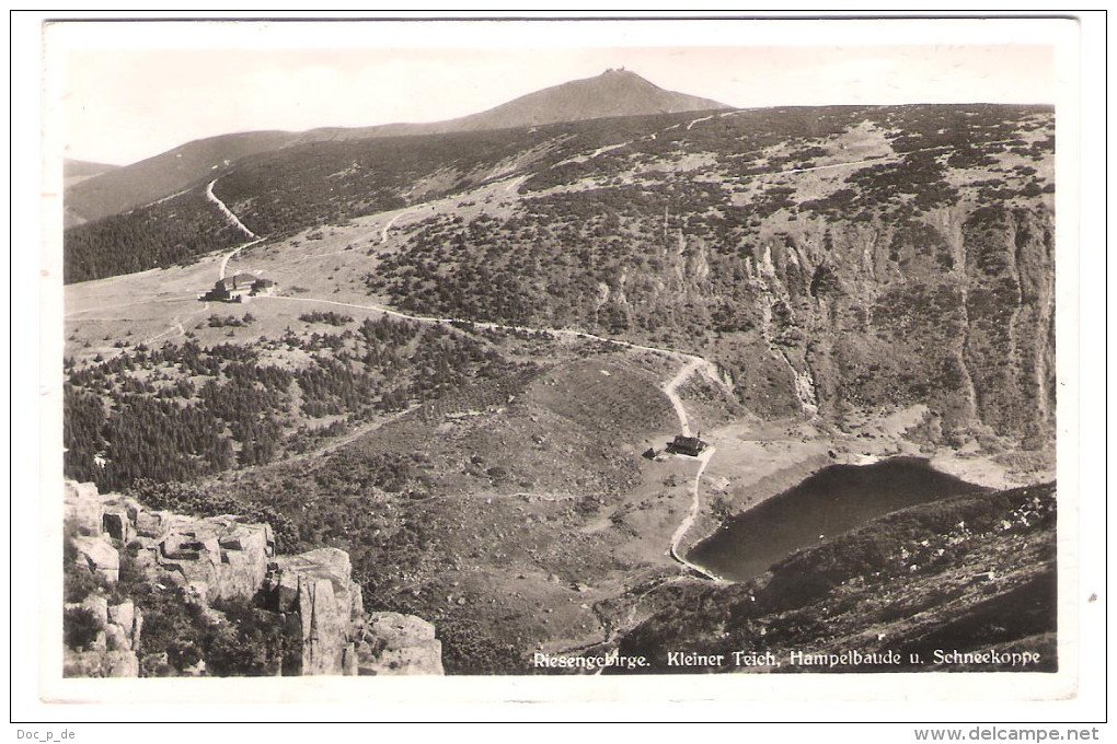 Schlesien - Krummhübel - Riesengebirge - Kleiner Teich Mit Blick Auf Die Hampelbaude Und Schneekoppe - 1937 - Schlesien