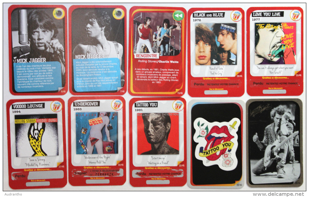 Lot 10 Cartes Publicitaire THE ROLLING STONES Carrefour Market 2012 - Varia