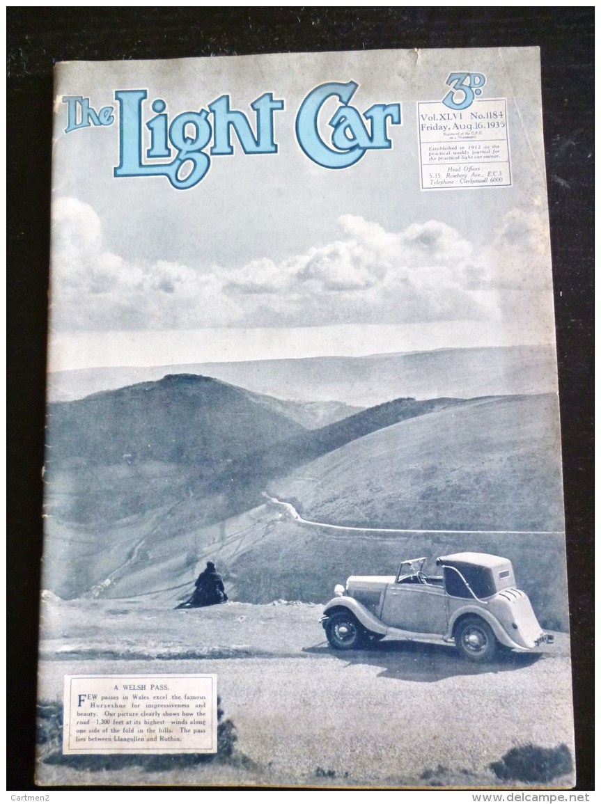 THE LIGHT CAR REVUE MAGAZINE AUTOMOBILE VOITURE 1935 HORSESHOE EYSTON LANCHESTER WRINKLES TRIUMPH AUSTIN - Auto