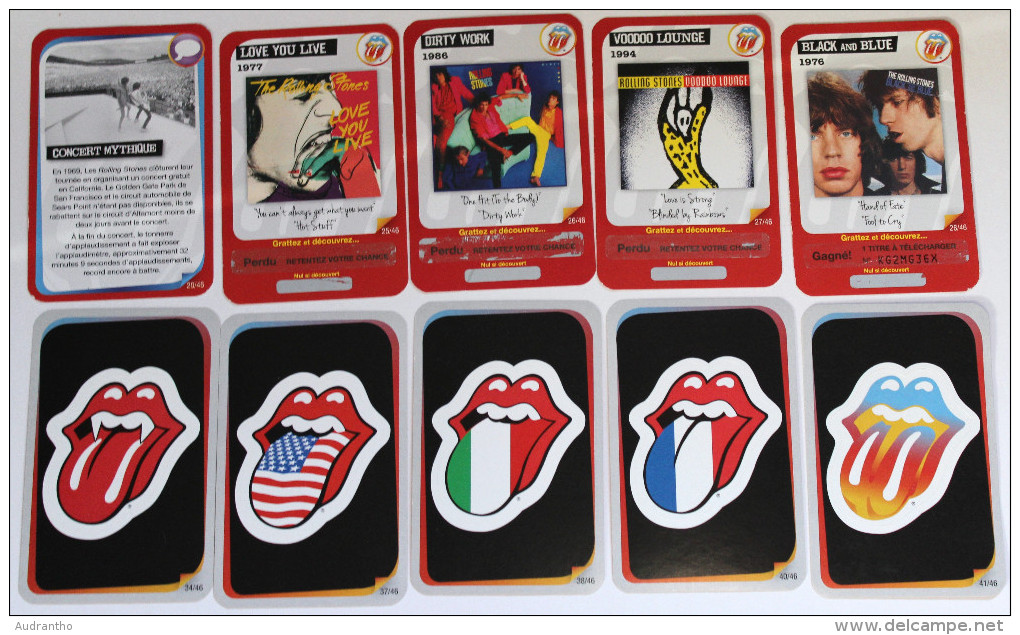 Lot 10 Cartes Publicitaire THE ROLLING STONES Carrefour Market 2012 - Varia