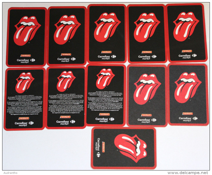 Lot 11 Cartes Publicitaire THE ROLLING STONES Carrefour - Objets Dérivés