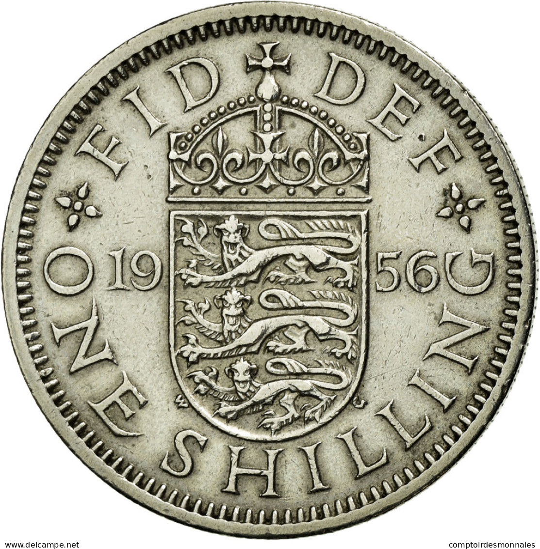 Monnaie, Grande-Bretagne, Elizabeth II, Shilling, 1956, TTB, Copper-nickel - I. 1 Shilling