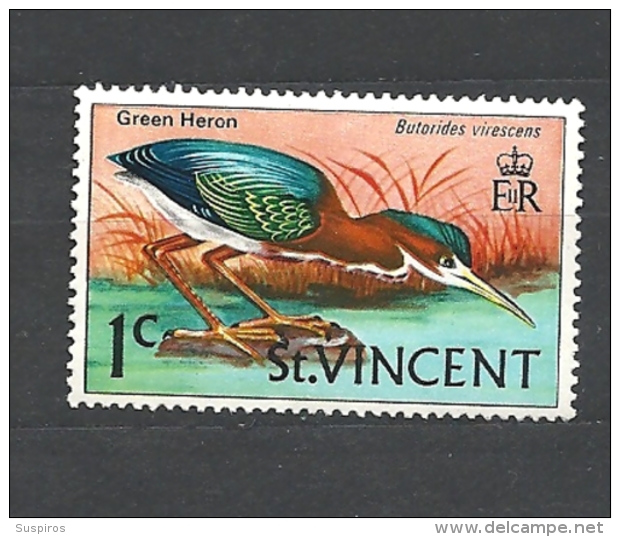 St. Vincent   1970 Birds   MNH  Butorides Virescens The Green Heron - St.Vincent (...-1979)