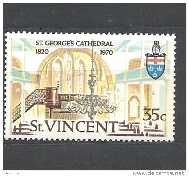 St. Vincent    1970 The 150th Anniversary Of St. George´s Cathedral, Kingstown MNH - St.Vincent (...-1979)