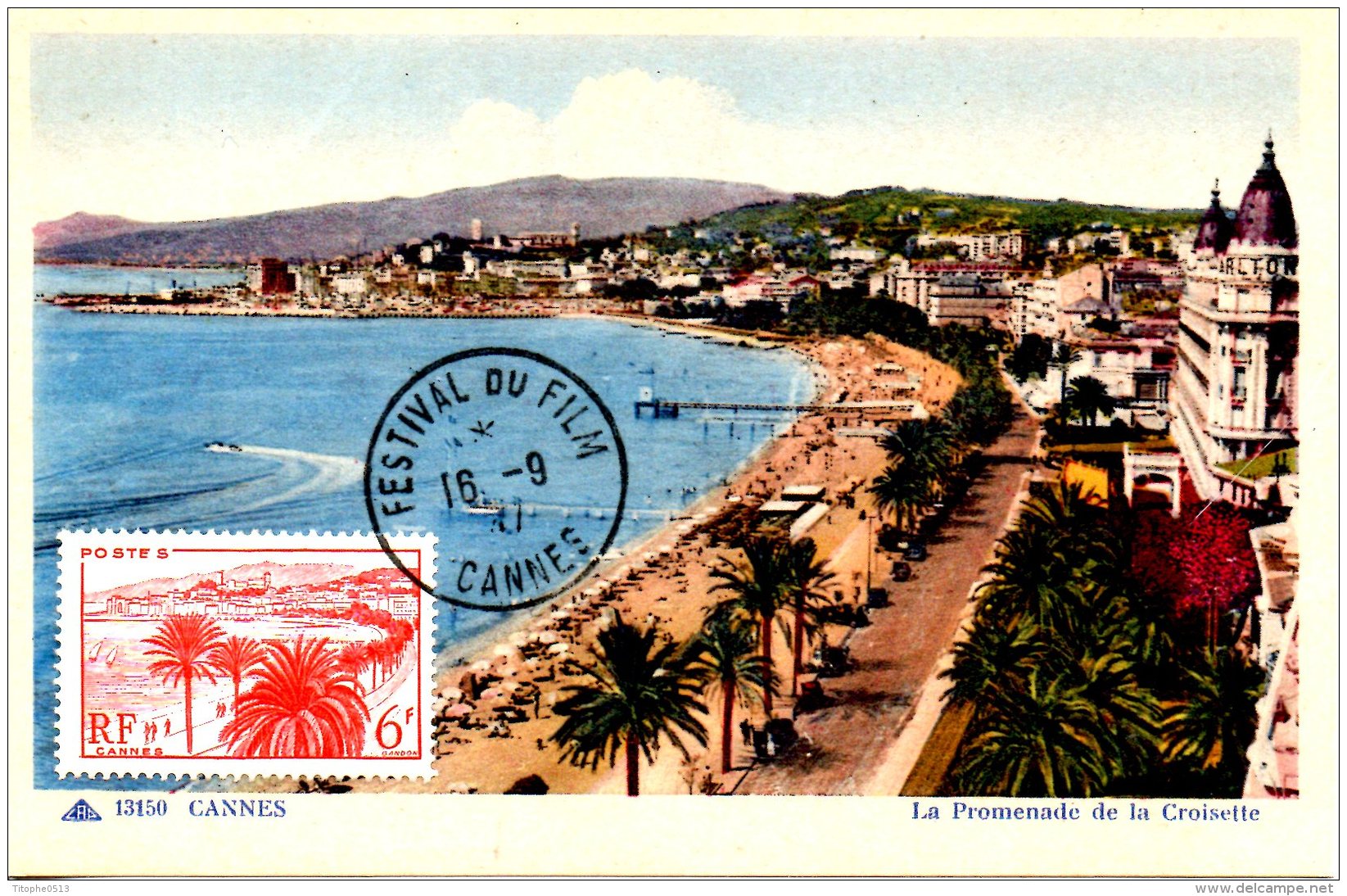 FRANCE. N°777 De 1947 Sur Carte Maximum. Festival Du Film De Cannes. - Cinema