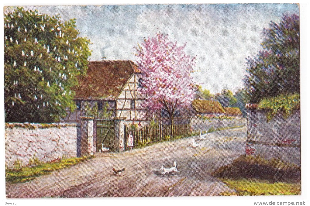 BAUMGARTEN  .Maisons Et Arbres En Fleurs. - Baumgarten, F.