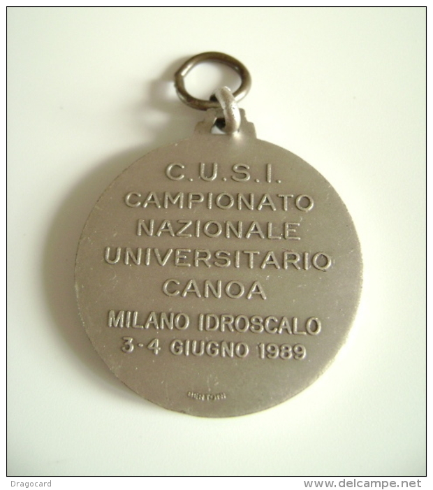 1989 Canoa Milano Idroscalo Inc. Bertoni   SPORT CANOTTAGGIO CANOA REGATA REMI MEDAGLIA  MEDAL - Roeisport