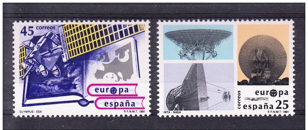 ESPAÑA 1991. EUROPA-CEPT .NUEVO SIN CHARNELA.SES382GRANDE - 1991