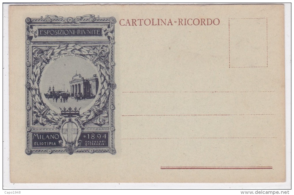 CARD MILANO  CARD RICORDO ESPOSIZIONI RIUNITE 1894  - FP-N-2-0882- 26048 - Milano (Milan)