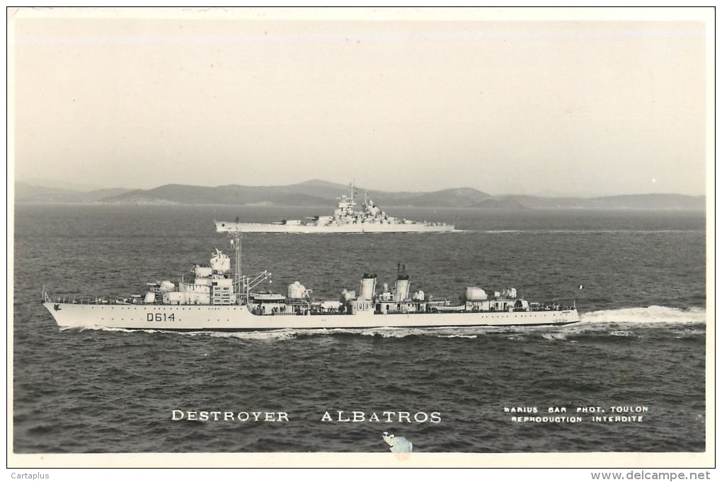 DESTROYER ALBATROS PHOTOGRAPHE TOULON MARIUS BAR CROISEUR MARINE NAVIRE DE GUERRE PAQUEBOT BOAT TRANSPORT BATEAU - Guerre