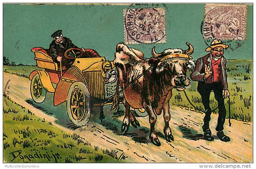 ILLUSTRATEUR - 051016 - DONADINI - Automobile Boeuf Vache Panne Humour - Donadini, Antonio