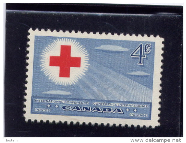 CANADA, 1952, # 317, RED CROSS CONFERENCE,   Red Cross Symbol , Croix Rouge, Nuage, Faiseaux Lumineux   Mnh - Neufs