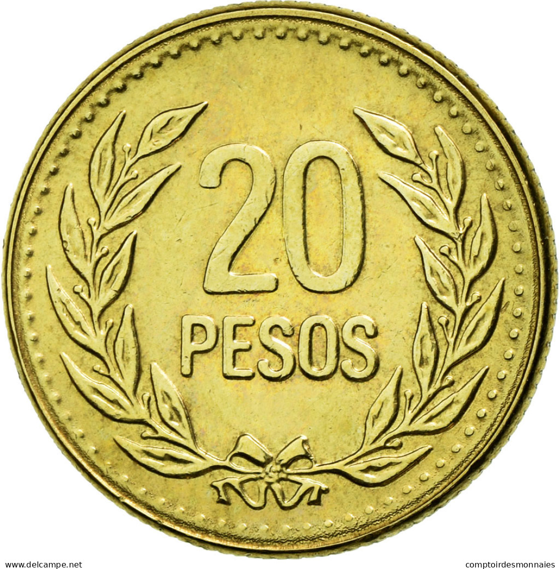 Monnaie, Colombie, 20 Pesos, 1991, TTB+, Aluminum-Bronze, KM:282.1 - Colombia