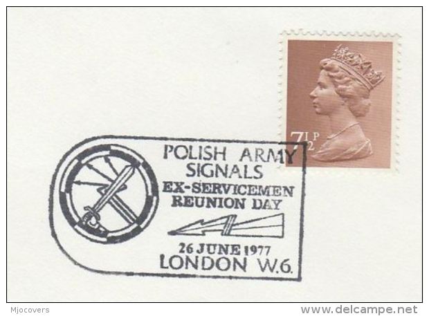 1977 Cover GB POLISH ARMY SIGNALS  EX SERVICEMAN REUNION London Radio Telecom Poland - Telecom