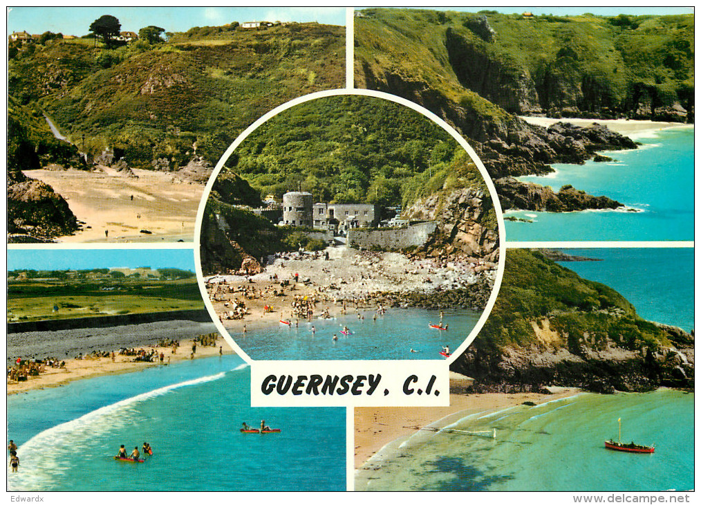 Multiview, Guernsey Postcard Posted 1993 Stamp - Guernsey