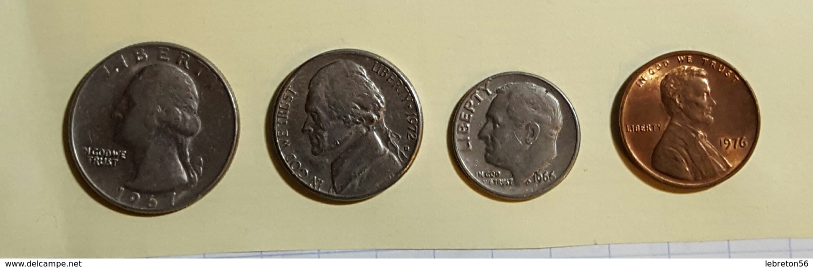 Etats Unis Quater Dollards 1967 Five Cent 1972 One Dime 1966 On Cent1976 Voir Les Deux Photos - Kiloware - Münzen