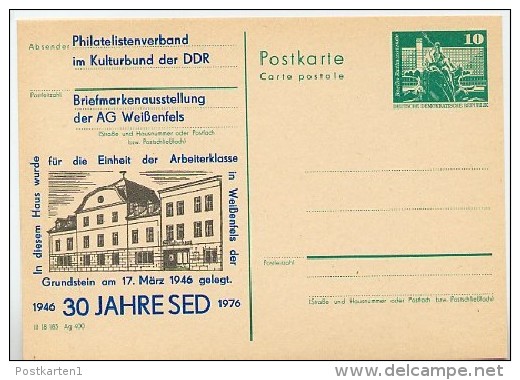 DDR P79-2b-76 C30-b Postkarte PRIVATER ZUDRUCK Typ 2 30 Jahre SED Weißenfels 1976 - Cartoline Private - Nuovi