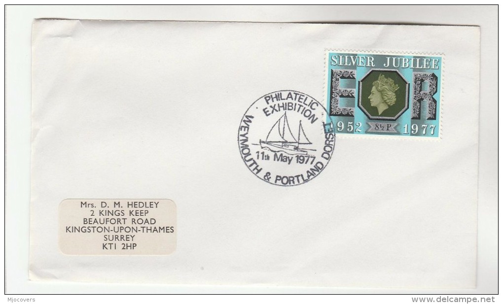 1977 Cover SAILING,  WEYMOUTH PHILATELIC EXHIBITION Event Gb Stamps Sport - Vela