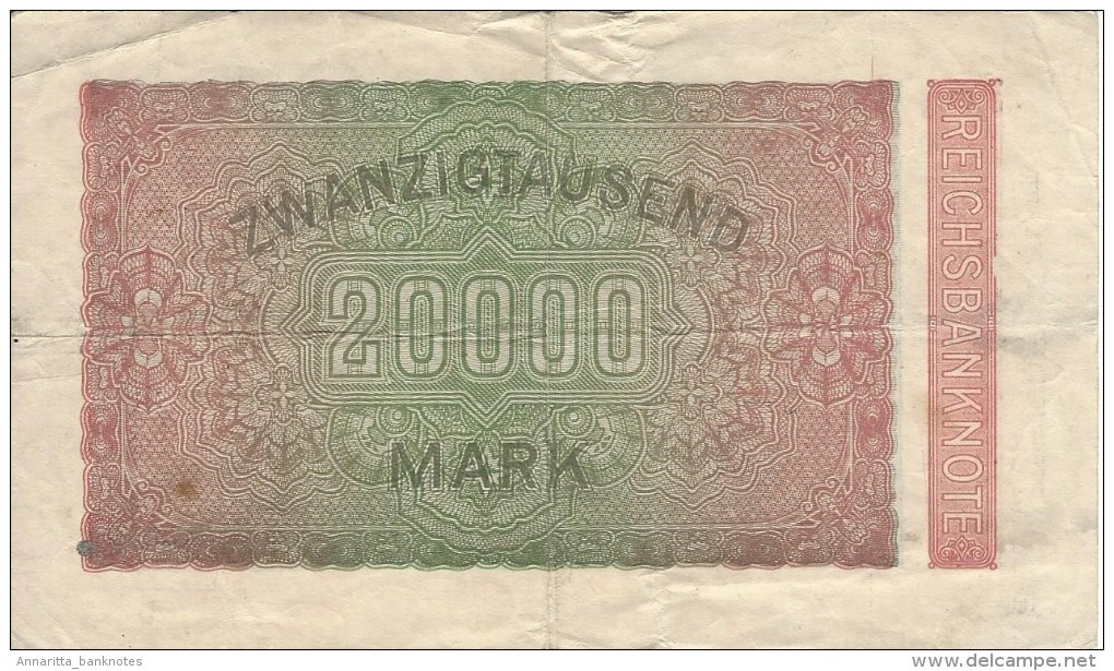 GERMANY 20000 MARK 1923 P-85a VF S/N C-ND 313000 *  [ DER085 ] - 20.000 Mark