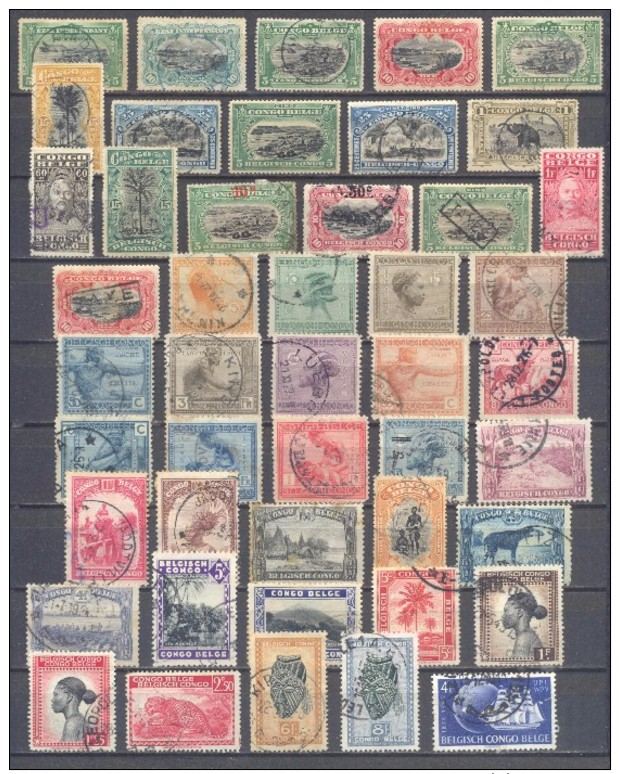 Congo Belge 41 Timbres Différents Oblitérés ° - Collezioni