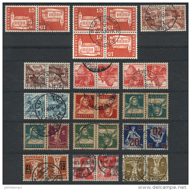 TETE-BECHES: Lot Of Several Tete-beche Pairs And Blocks Of 4, Used, Most Of Very Fine Quality! - Collections