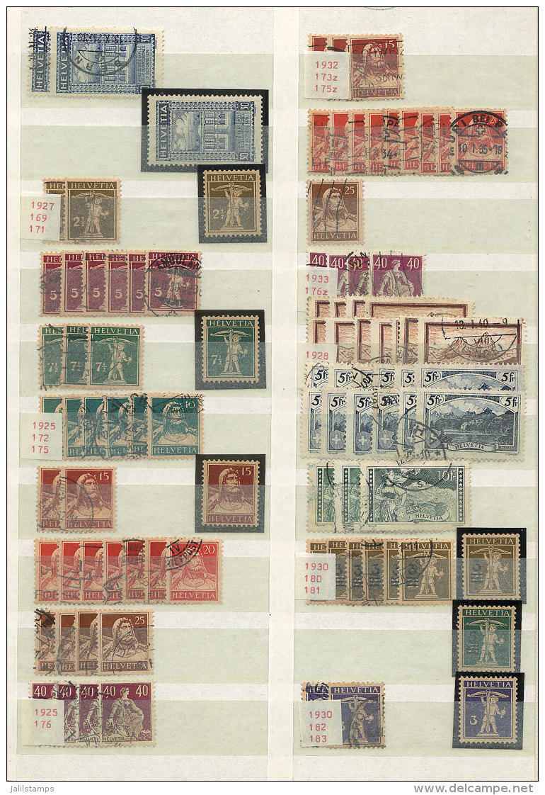 Stockbook With Good Stock Of Old And Modern Stamps (up To 1959), Including Official Stamps, Mostly Used But Also... - Collections