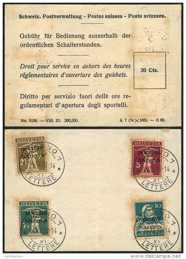 Postal Form To Pay The Fee For Service Outside Normal Working Hours, On Reverse It Bears 4 Offical Stamps... - Briefe U. Dokumente