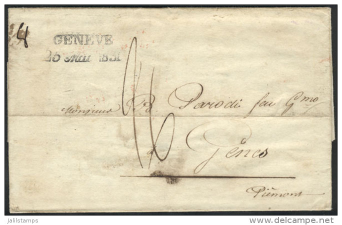 Entire Letter Sent From GENEVE To Genes On 24/MAY/1836, With Nice Postal Marks On Front And Reverse, VF! - ...-1845 Prephilately