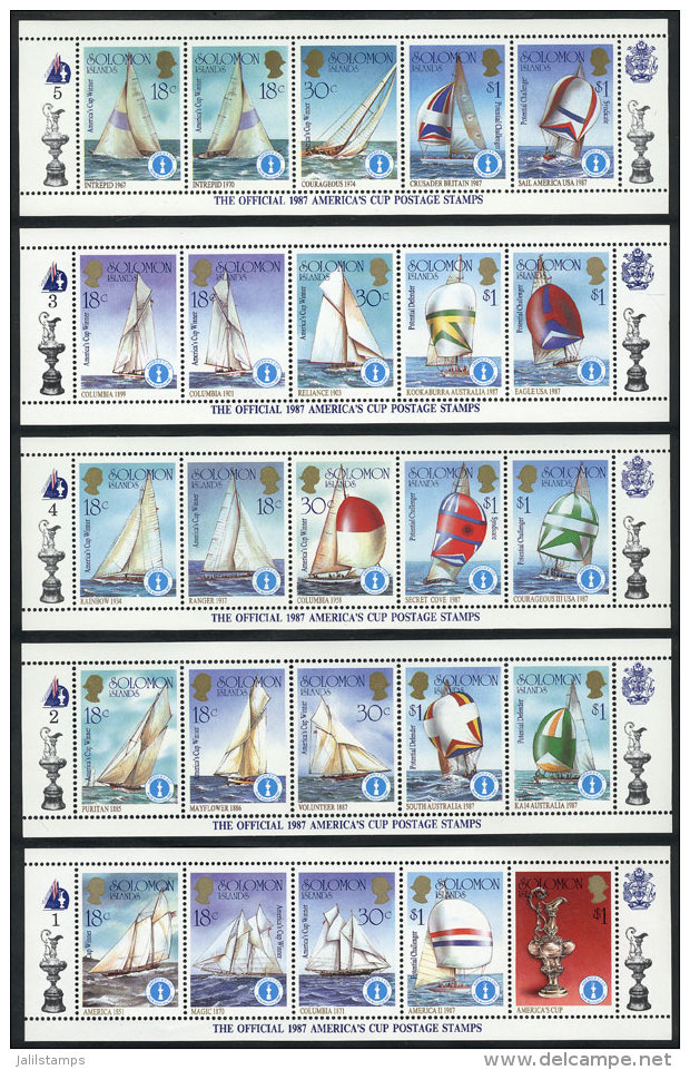 Yvert 554/603, 1986 Nautical Sports, Complete Sets Of 50 Unmounted Values, Excellent Quality, Catalog Value Euros... - Salomoninseln (Salomonen 1978-...)