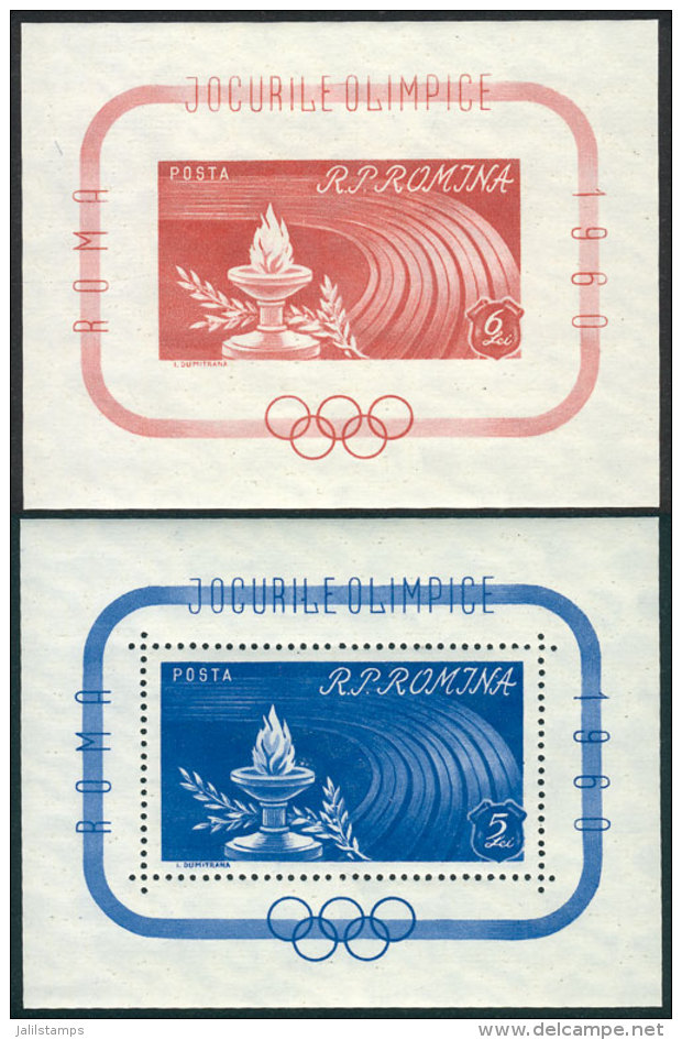 Yvert 47/48, 1960 Roma Olympic Games, The Set Of 2 Unmounted S.sheets, VF Quality, Catalog Value Euros 67+ - Blokken & Velletjes