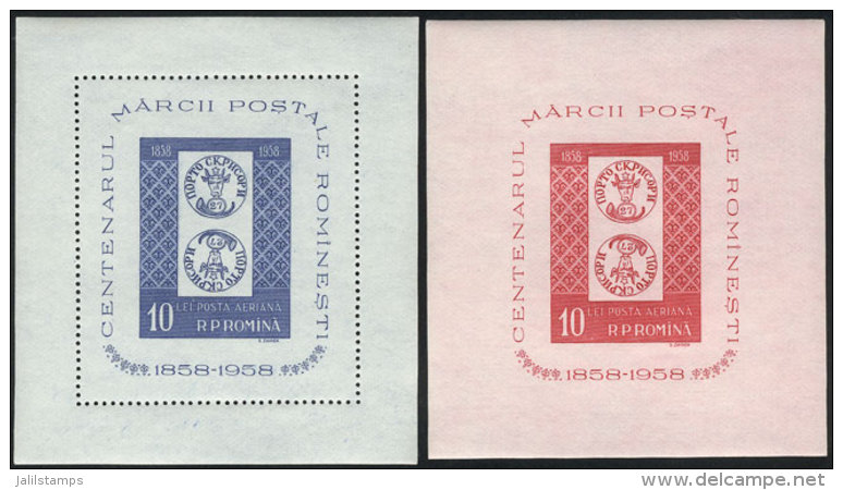 Yvert 41/42, 1958 Stamp Centenary, The Set Of 2 Values, Unmounted, Excellent Quality! - Blocks & Sheetlets