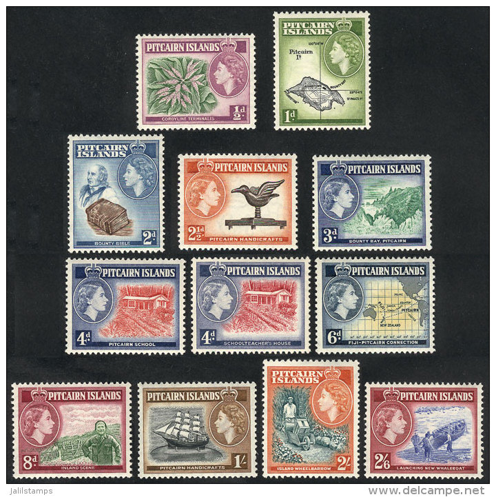 Sc.20/30 + 31, 1957/8 Ships, Maps Etc., Complete Set Of 12 Unmounted Values, Excellent Quality, Catalog Value... - Pitcairn Islands