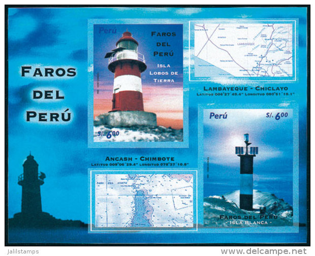 Sc.1519, 2006 Lighthouses And Maps, IMPERFORATE, Excellent Quality, Very Rare! - Peru