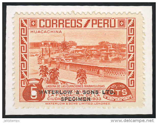 Sc.333, 1935 5c. Huacachina, SPECIMEN Of Waterlow &amp; Sons Ltd. In A Color Different From The Adopted One, With... - Peru