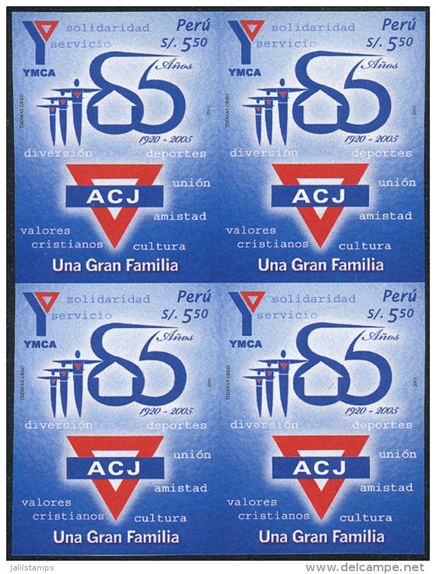 Sc.1495, 2006 Christian Youth Association, IMPERFORATE BLOCK OF 4, Excellent Quality, Rare! - Peru