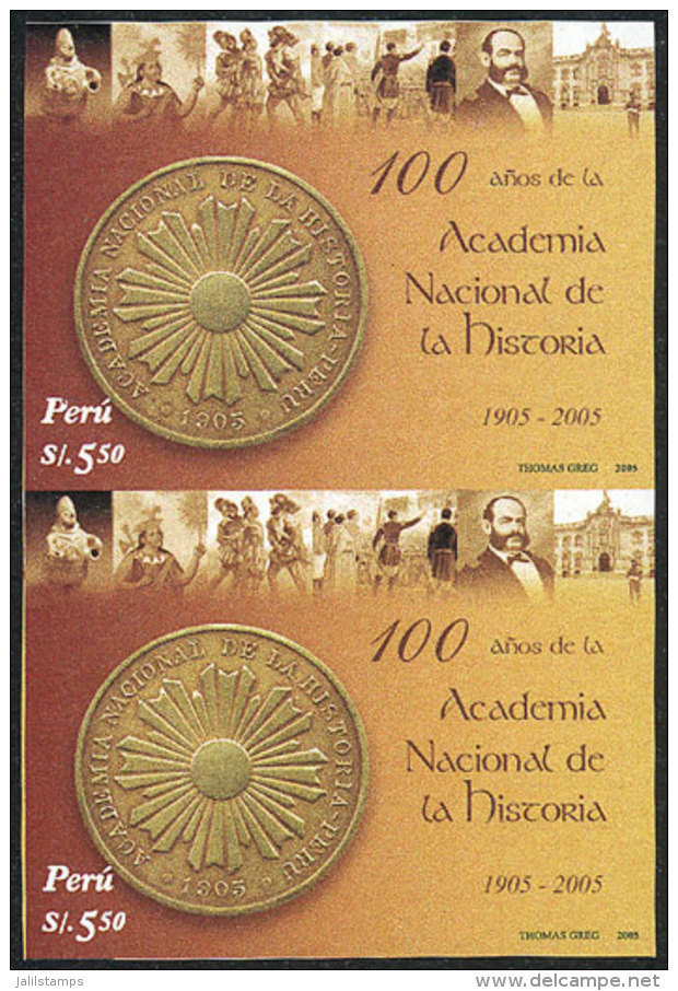 Sc.1492, 2006 National Academy Of History, IMPERFORATE PAIR, Excellent Quality, Rare! - Peru