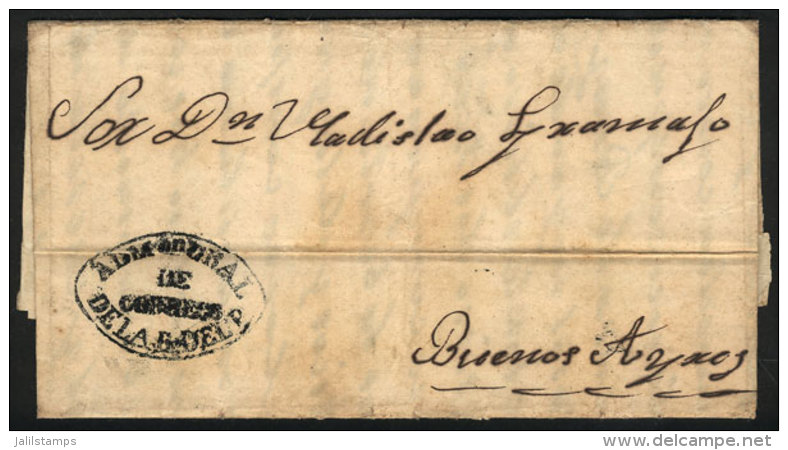 Entire Letter Dated Asunción 29/AU/1859, Sent To Buenos Aires By Ship 'Relampago', With The Black Oval Mark... - Paraguay