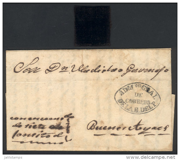 Entire Letter Dated Asunción 2/JUN/1859, Sent To Buenos Aires By Ship 'Romualda', With The Black Oval Mark... - Paraguay