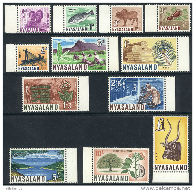 Sc.123/134, 1964 Animals, Flowers Etc., Complete Set Of 12 Unmounted Values, Excellent Quality! - Nyasaland (1907-1953)