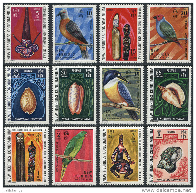 Sc.155/166, 1972 Birds, Sea Shells And Art, Complete Set Of 12 Unmounted Values, Excellent Quality, Catalog Value... - Unused Stamps