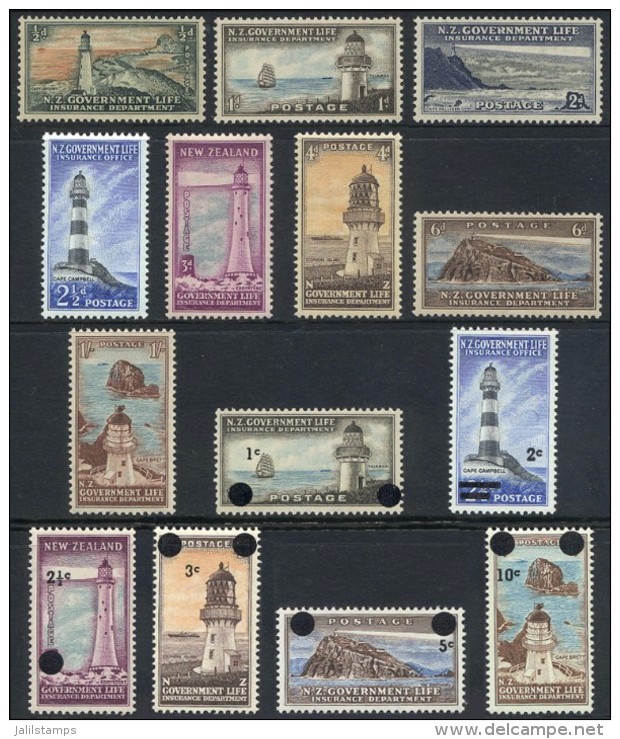 Sc.OY29/36 + OY37/42, 1947/65 And 1967/8 Lighthouses, Complete Sets Of 8 And 6 Values, Respectively, VF Quality,... - Officials