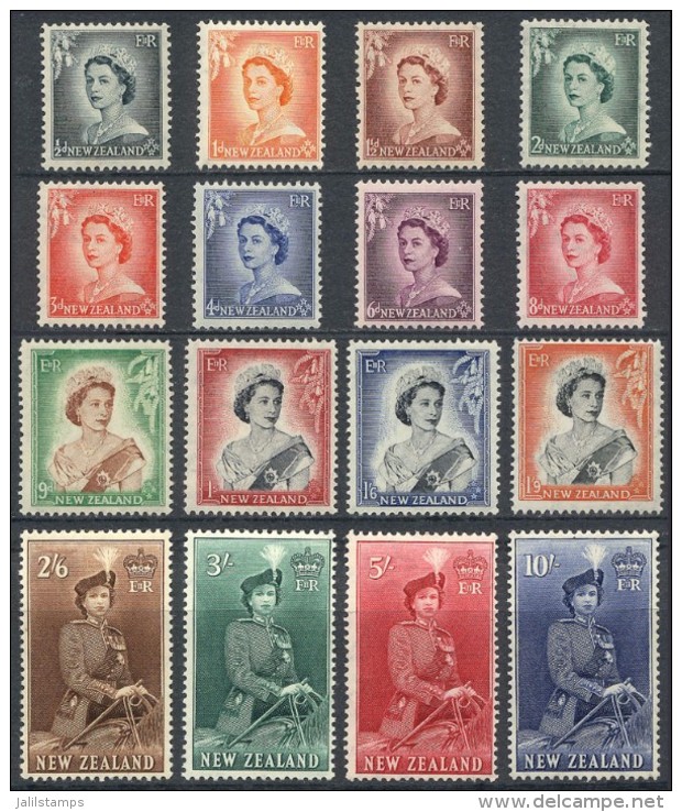 Sc.288/301, 1953/7 Elizabeth, Complete Set Of 16 Values, Mint Lightly Hinged, VF Quality, Catalog Value US$125+ - Other & Unclassified