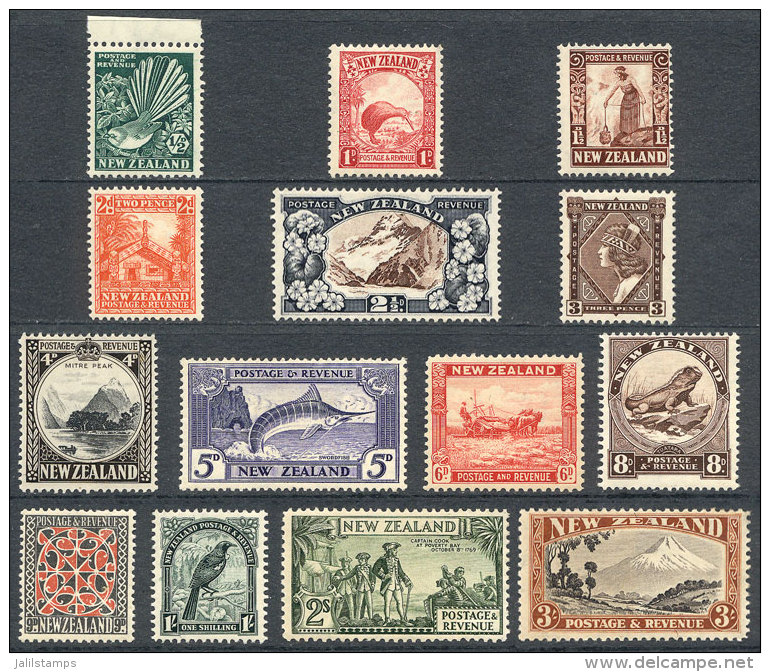 Sc.203/216, 1936/42 Birds, Fish, Animals Etc., Complete Set Of 14 Mint Values (many MNH And Others Very Lightly... - Other & Unclassified
