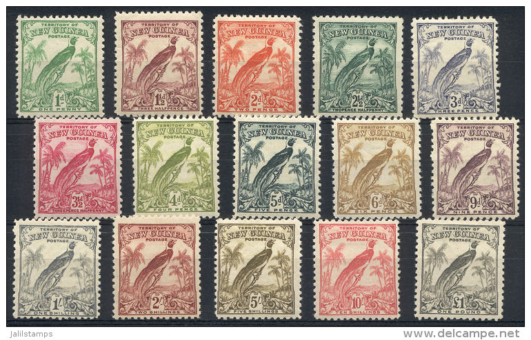 Sc.31/45, 1932/4 Birds, Complete Set Of 15 Values, Mint Lightly Hinged, VF Quality, Catalog Value US$293+ - Netherlands New Guinea