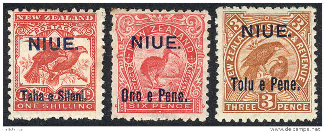 Sc.10/13, 1903 Complete Set Of 3 Overprinted Values, Fine Quality, Catalog Value US$65. - Niue