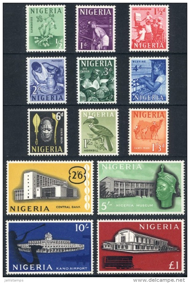 Sc.101/113, 1961 Labor, Workers, Complete Set Of 13 Unmounted Values, Excellent Quality, Catalog Value US$23.45. - Nigeria (...-1960)