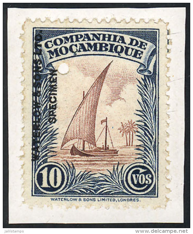 10c. Sailing Boat, SPECIMEN Of Waterlow &amp; Sons Ltd. In A Color Different From The Adopted One, With 'Waterlow... - Mozambique